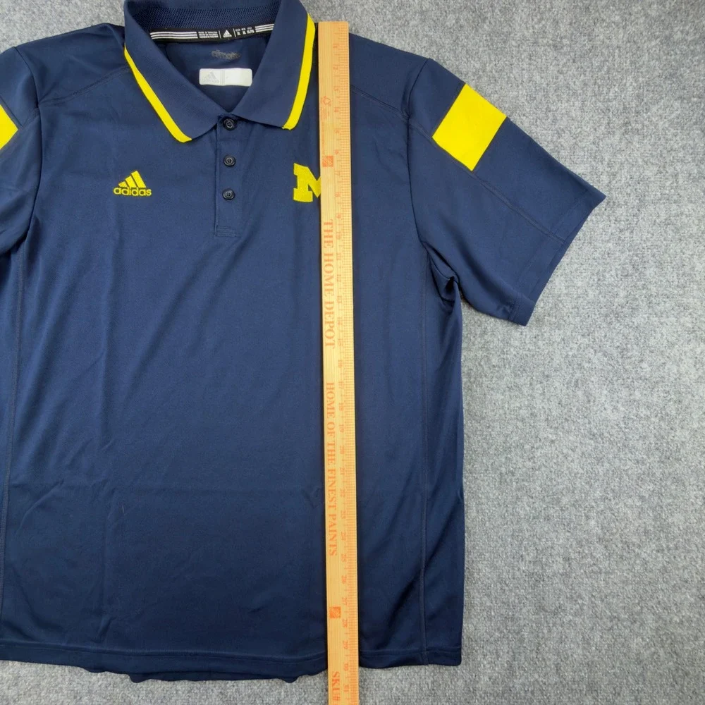 Adidas Michigan Wolverines Polo Shirt Mens XL Navy Blue Climalite A23044 1876